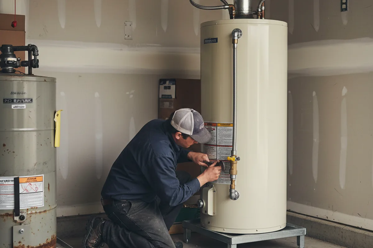 Water heater and shutoff valve replacement in Wilson